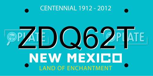 ZDQ62T New Mexico License Plate