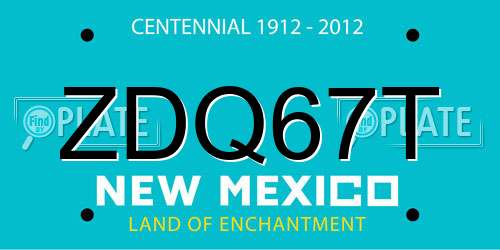 ZDQ67T New Mexico License Plate