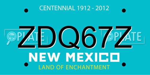 ZDQ67Z New Mexico License Plate