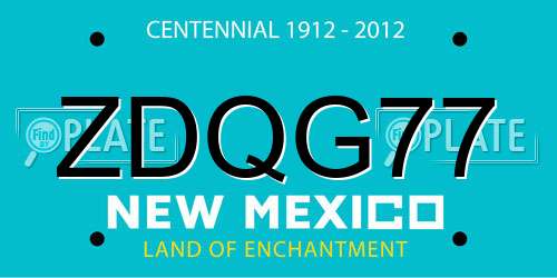 ZDQG77 New Mexico License Plate