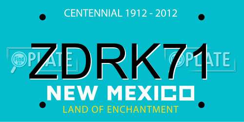 ZDRK71 New Mexico License Plate