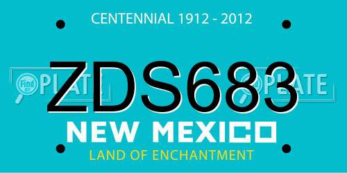ZDS683 New Mexico License Plate