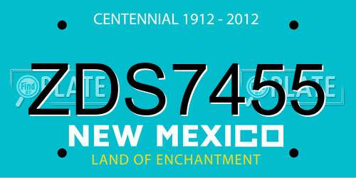 ZDS7455 New Mexico License Plate