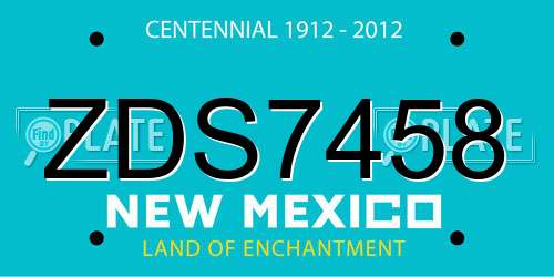 ZDS7458 New Mexico License Plate