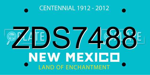 ZDS7488 New Mexico License Plate