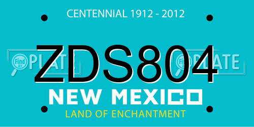 ZDS804 New Mexico License Plate