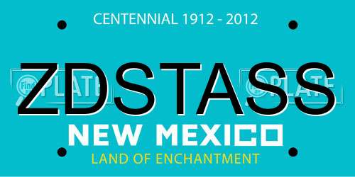 ZDSTASS New Mexico License Plate