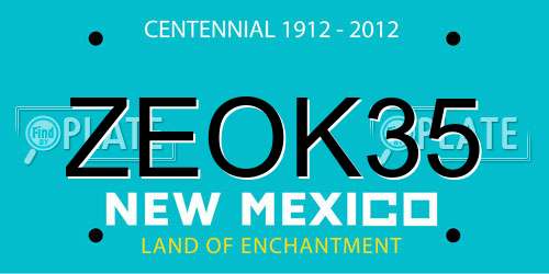 ZEOK35 New Mexico License Plate
