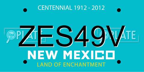 ZES49V New Mexico License Plate
