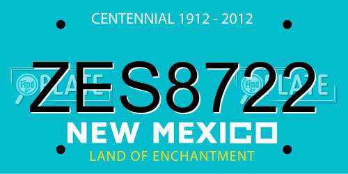 ZES8722 New Mexico License Plate