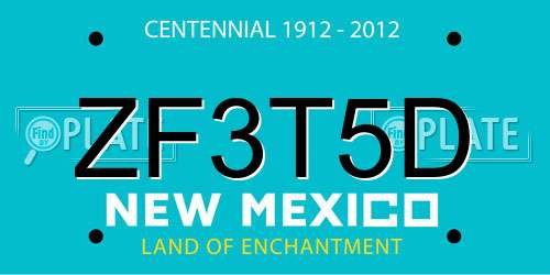 ZF3T5D New Mexico License Plate