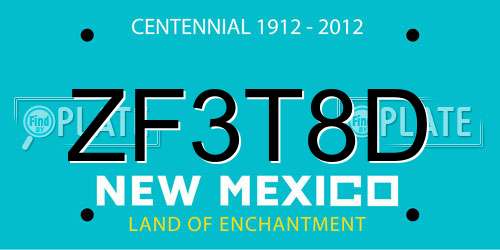 ZF3T8D New Mexico License Plate