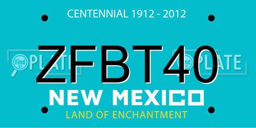 ZFBT40 New Mexico License Plate