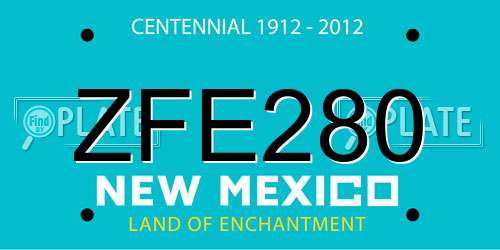 ZFE280 New Mexico License Plate