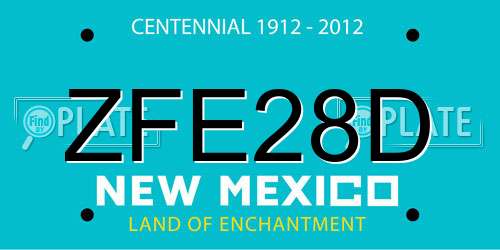 ZFE28D New Mexico License Plate