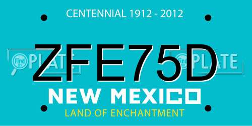 ZFE75D New Mexico License Plate