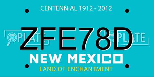 ZFE78D New Mexico License Plate