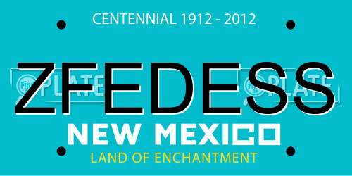 ZFEDESS New Mexico License Plate