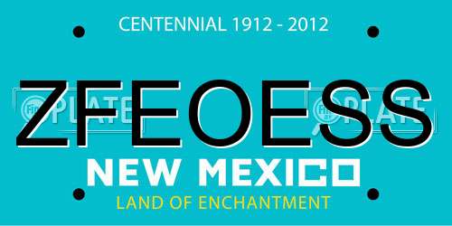 ZFEOESS New Mexico License Plate