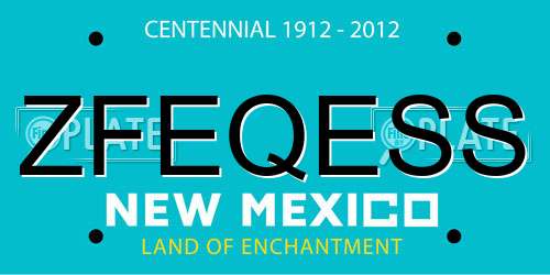 ZFEQESS New Mexico License Plate