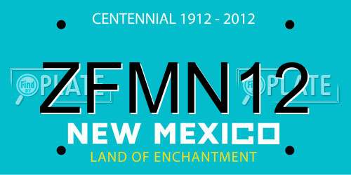 ZFMN12 New Mexico License Plate