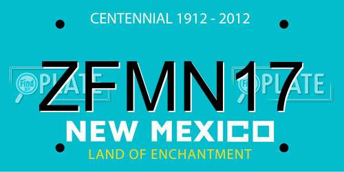 ZFMN17 New Mexico License Plate