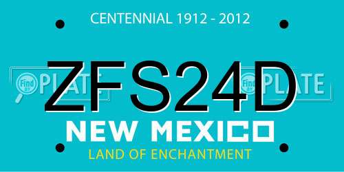 ZFS24D New Mexico License Plate