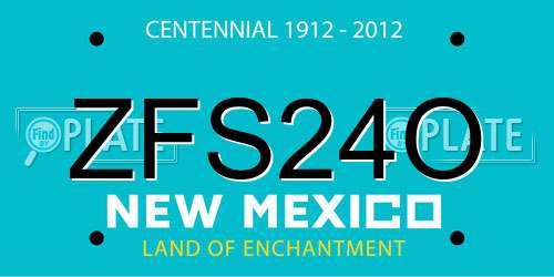 ZFS24O New Mexico License Plate