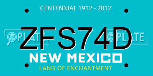 ZFS74D New Mexico License Plate