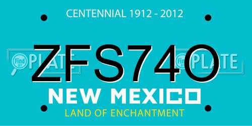 ZFS74O New Mexico License Plate