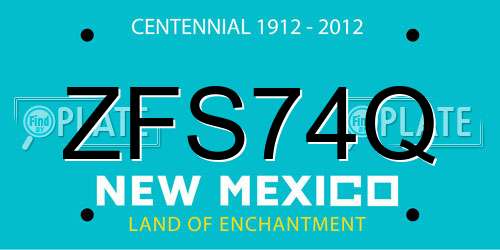 ZFS74Q New Mexico License Plate