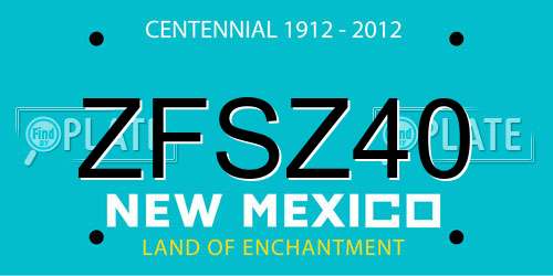 ZFSZ40 New Mexico License Plate