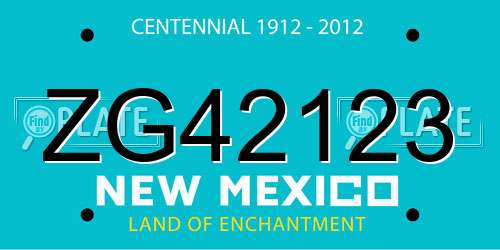 ZG42123 New Mexico License Plate