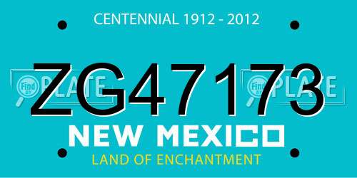 ZG47173 New Mexico License Plate