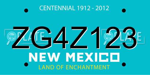 ZG4Z123 New Mexico License Plate