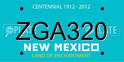 ZGA320 New Mexico License Plate