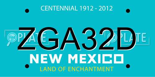 ZGA32D New Mexico License Plate