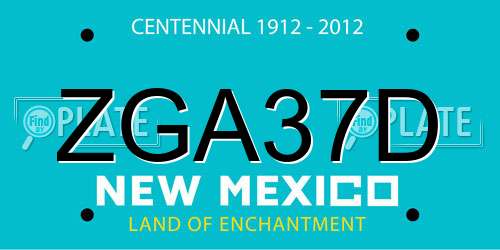 ZGA37D New Mexico License Plate