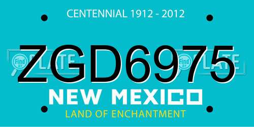 ZGD6975 New Mexico License Plate