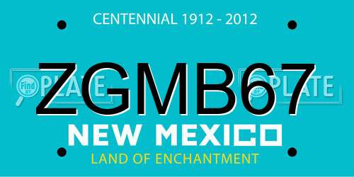 ZGMB67 New Mexico License Plate