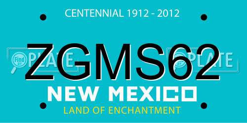 ZGMS62 New Mexico License Plate