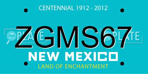 ZGMS67 New Mexico License Plate