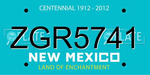 ZGR5741 New Mexico License Plate