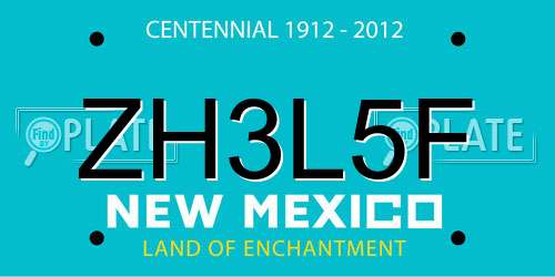 ZH3L5F New Mexico License Plate