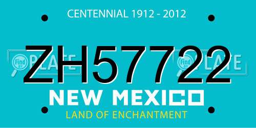 ZH57722 New Mexico License Plate