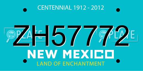 ZH57772 New Mexico License Plate
