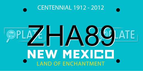 ZHA89 New Mexico License Plate