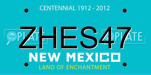 ZHES47 New Mexico License Plate