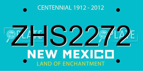 ZHS2272 New Mexico License Plate