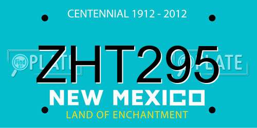ZHT295 New Mexico License Plate